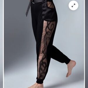 Thistle and Spire Black Sheer Detail Pants
